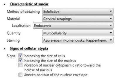 Preset cytology analysis algorithm